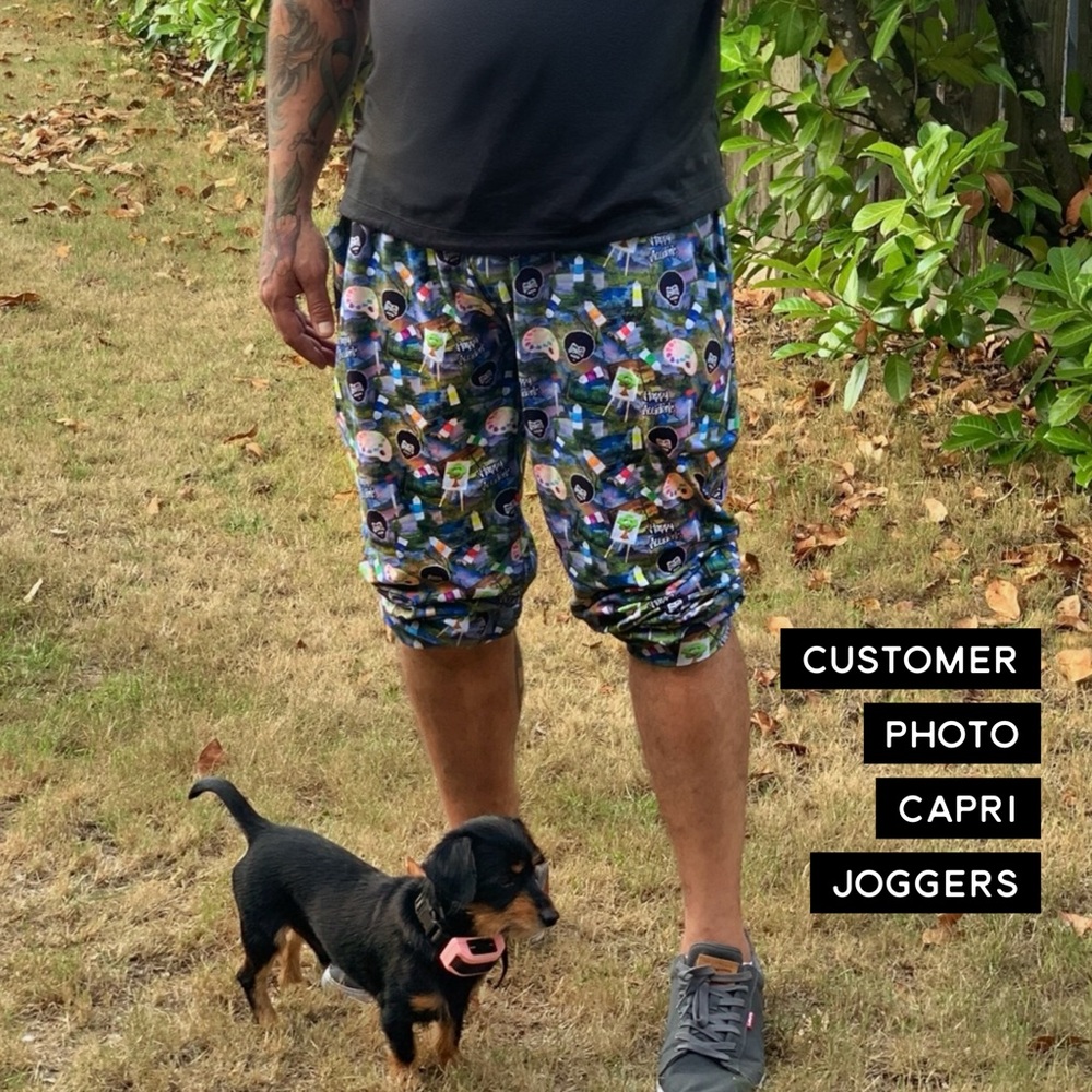 Colorful Umbrella‎ Print Capri Joggers - Picture 4 of 6